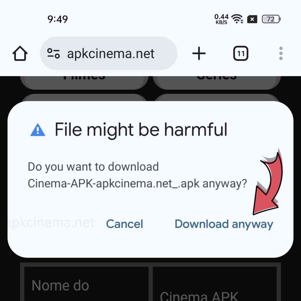 Baixe o arquivo Cinema APK