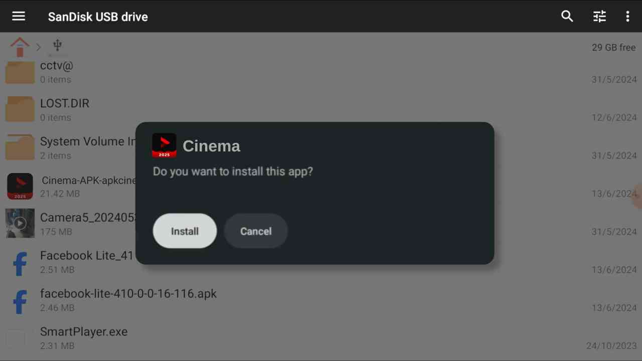 Instale o Cinema APK