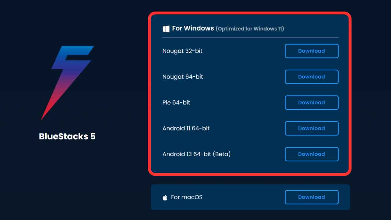 Baixar emuladores Android como o BlueStacks